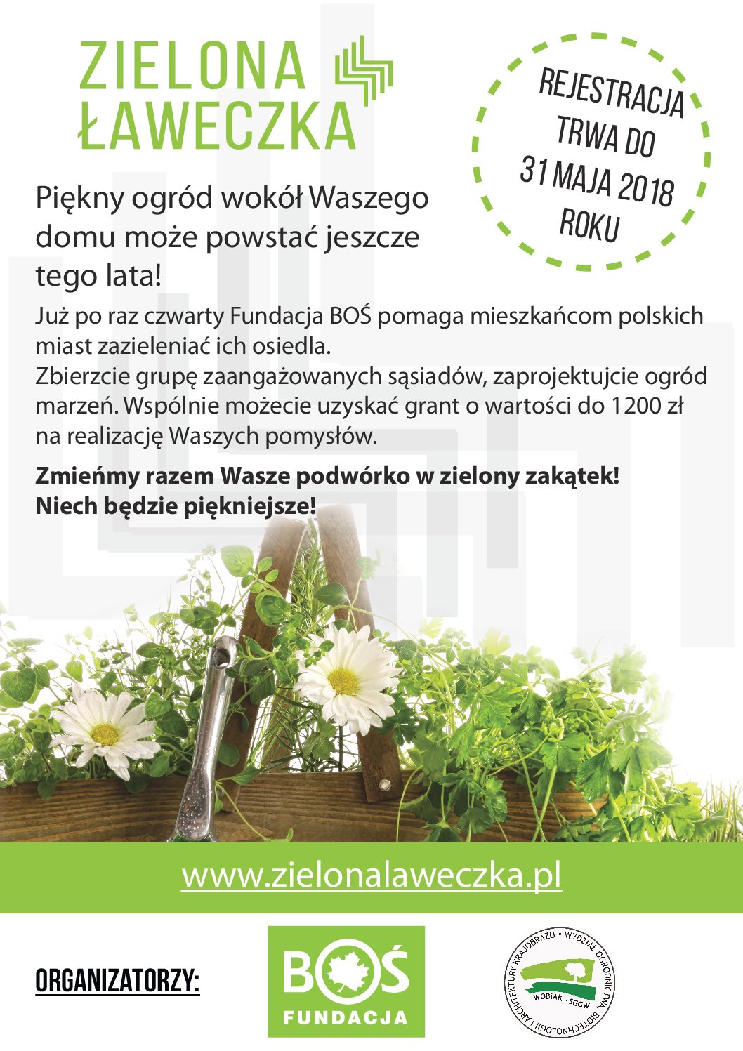 Projekt granatowy na osiedlowe ogrody  ZIELONA ŁAWECZKA edycja 2018
